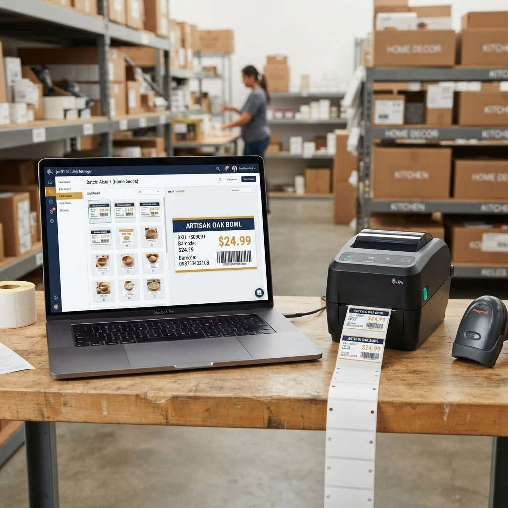 Price Label Printing App interface printing SAP Business One price labels and barcodes